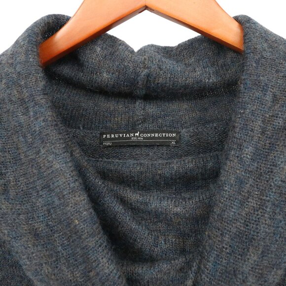 Peruvian Connection Baby Alpaca Wool Cowl Neck Heathered Pullover Sweater XL - Picture 3 of 4